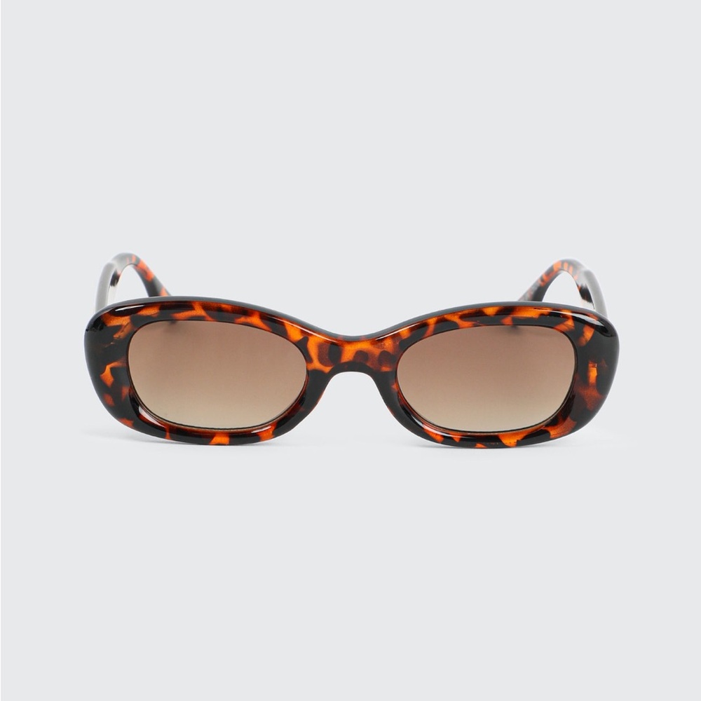 Skinny Oval Tortoiseshell Sunglasses